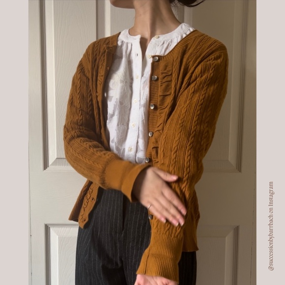 VINTAGE Cable Knit Sweater Cardigan by Eddie Bauer, Women’s size L - Picture 5 of 6